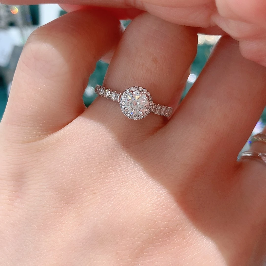 实验室培育钻石18K金镶嵌17圈加厚金