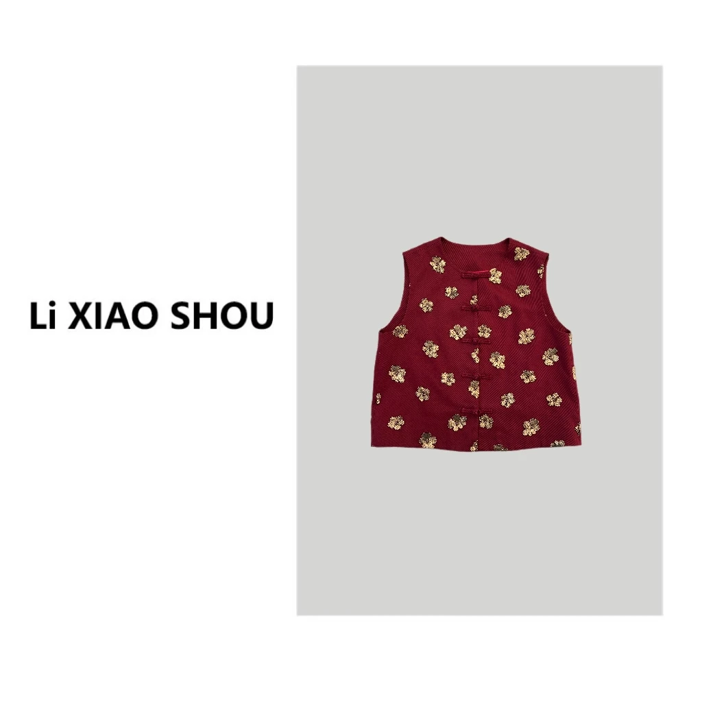 李小瘦大码女装【有钱花】新款气质宽松休闲大气马甲棉服女1735D