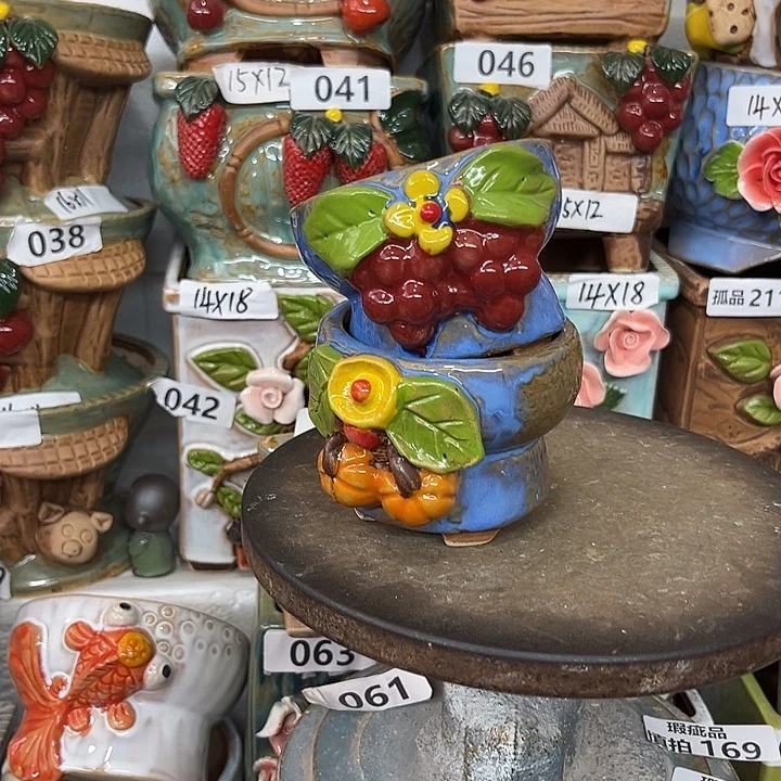 紫砂花盆粗陶材质多肉花盆