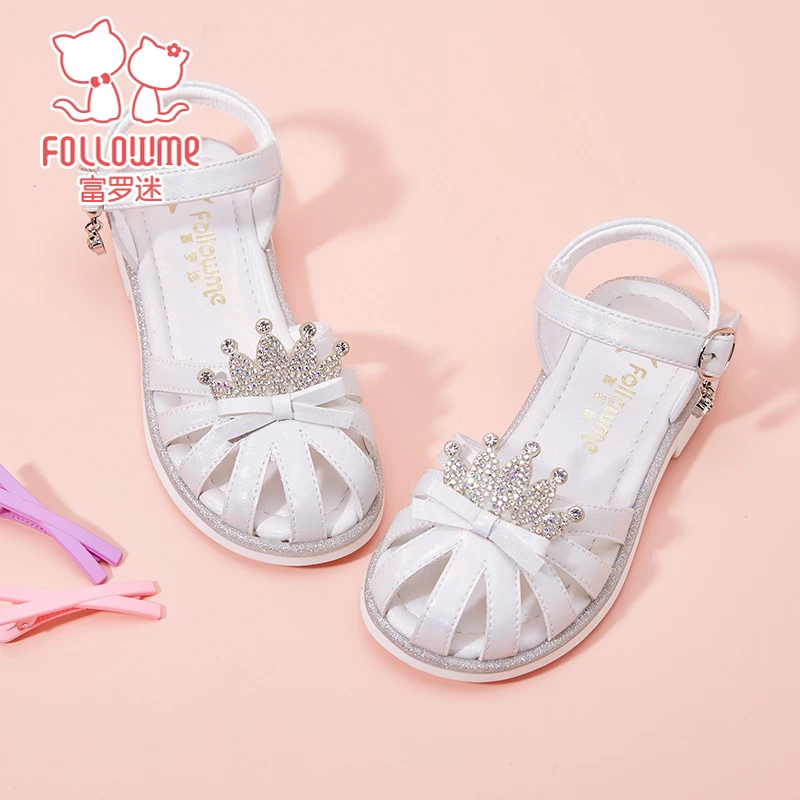 ③~⑤拼款女童凉鞋-夏款新款夏季女孩软底防滑儿童包头沙滩鞋