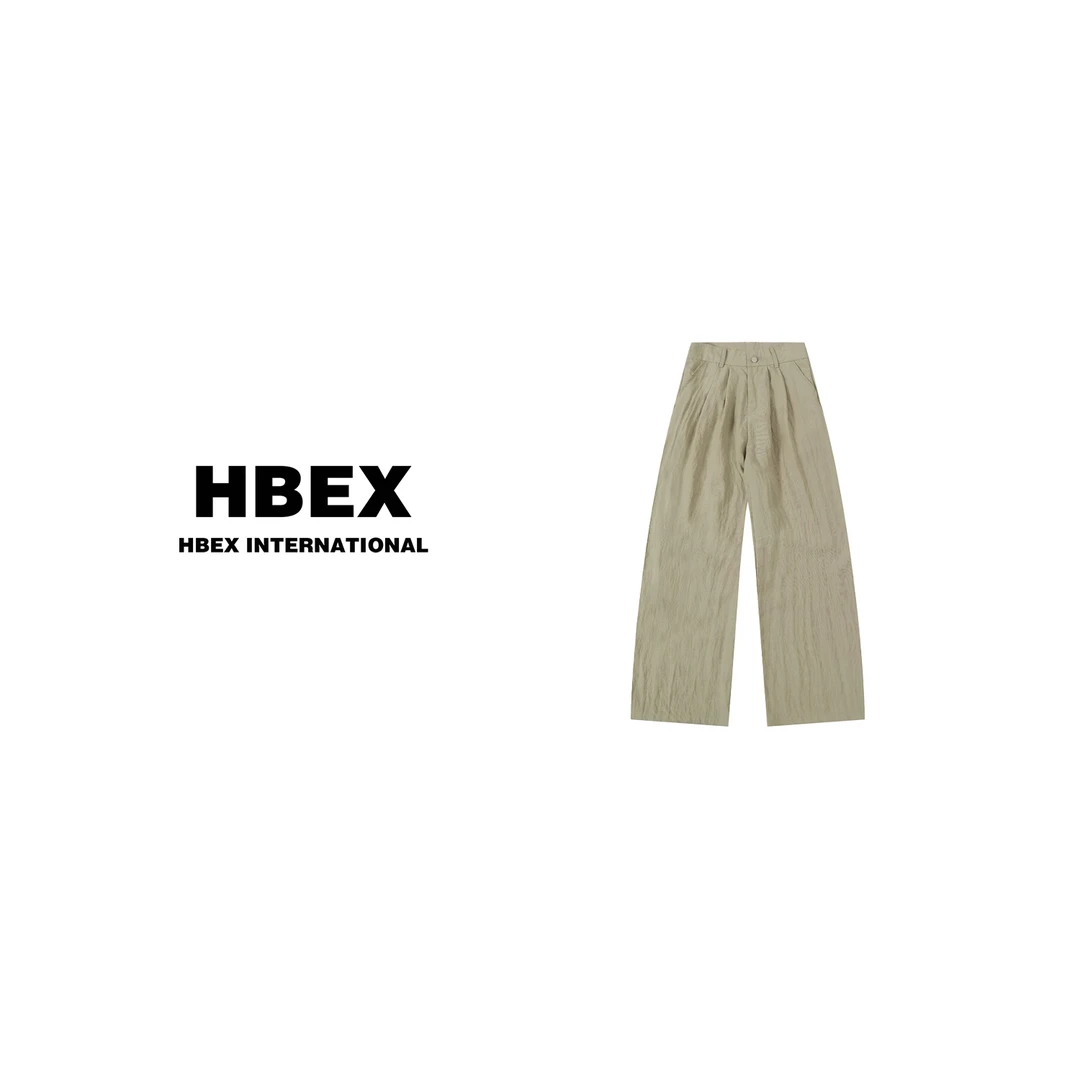 【HBEX】夏季设计师亚麻天丝百搭阔腿松弛舒适宽松垂感拖地裤休闲裤