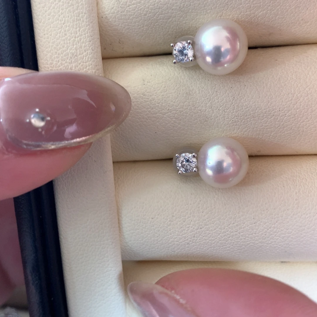 耳饰海水珍珠银S925镶嵌