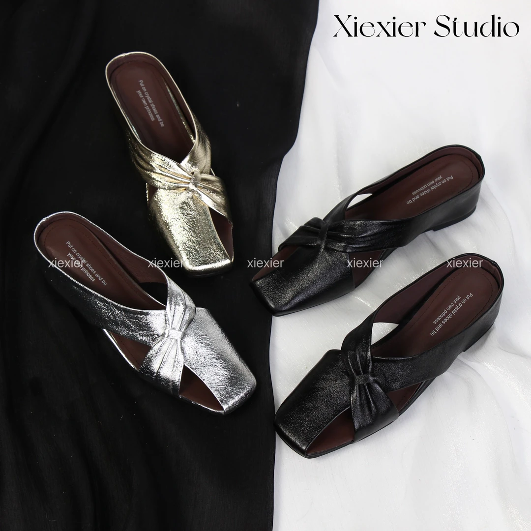 谢喜儿 | 简约穆勒半拖坡跟包头一脚蹬