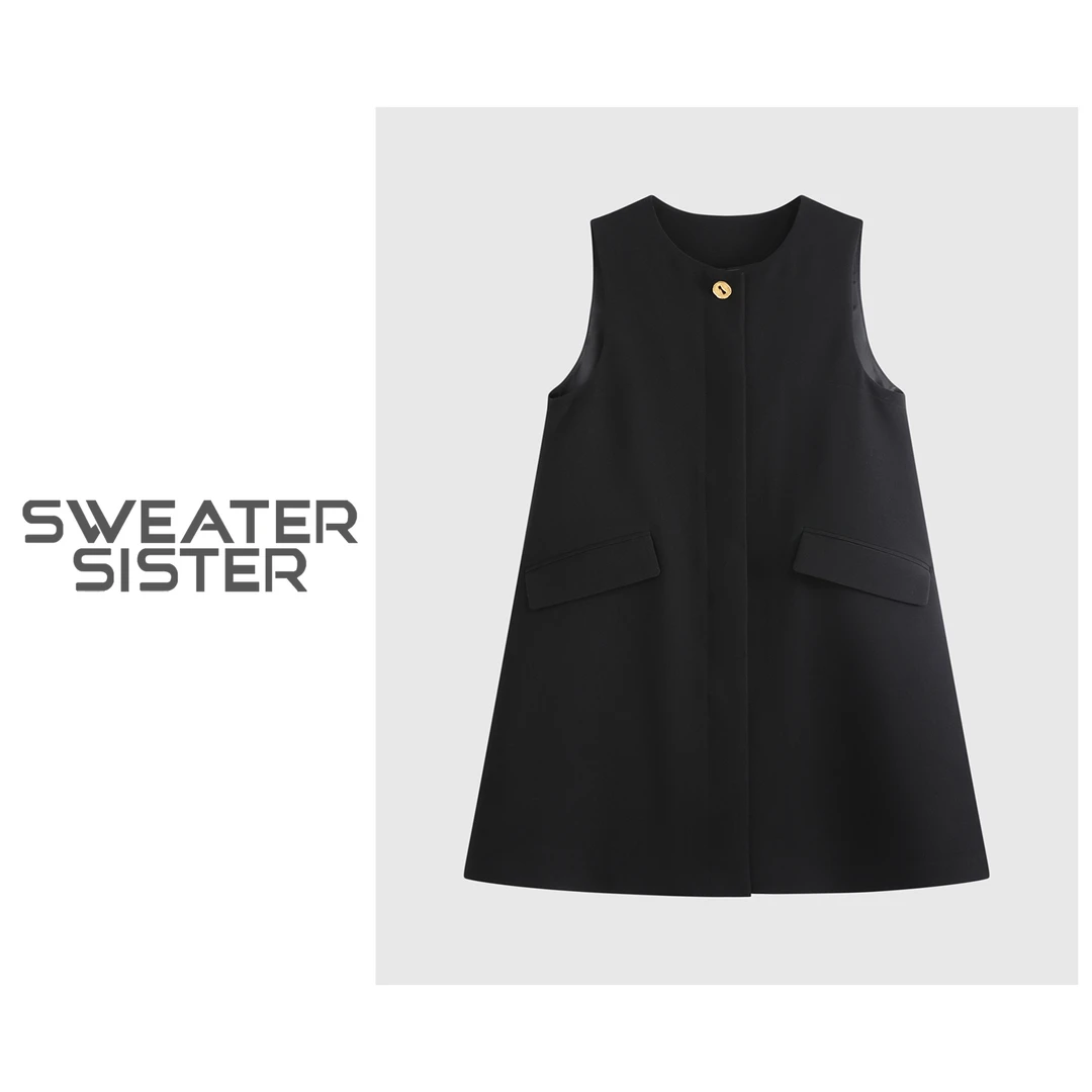 民族风显瘦秋季单排扣中长款休闲马夹女209-568