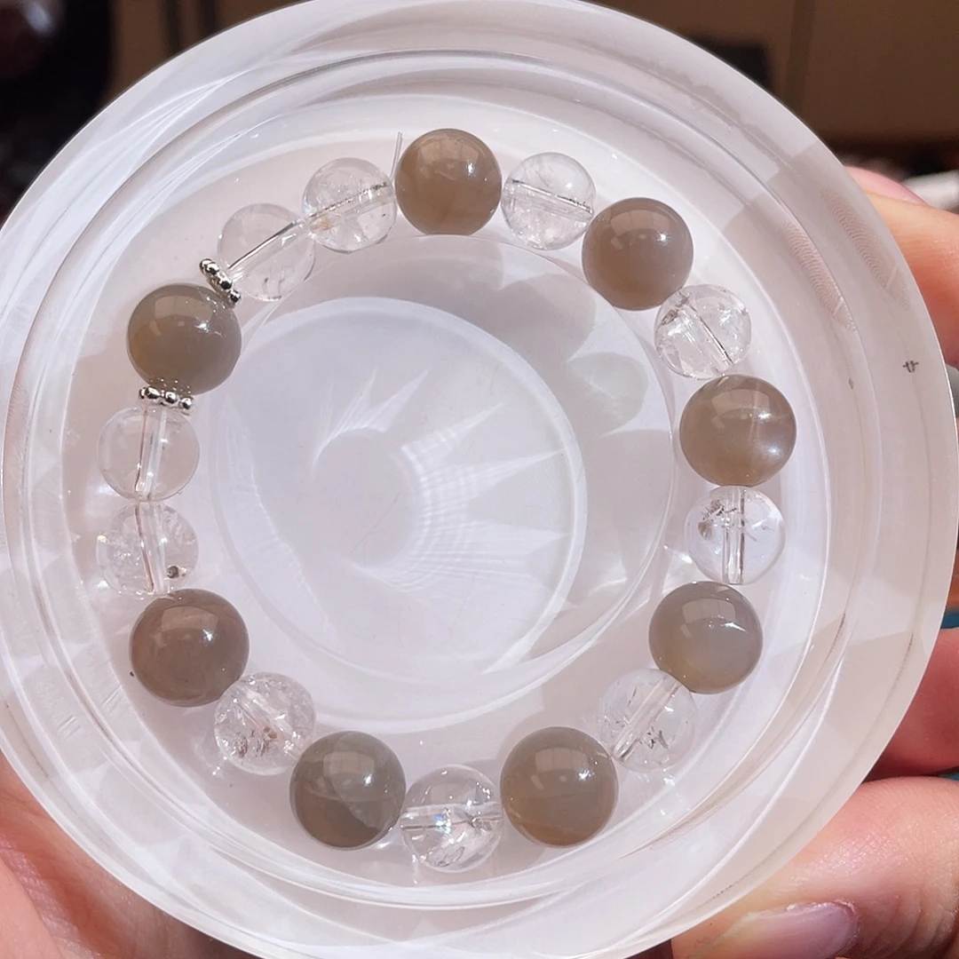 手链水晶未镶嵌白茶月光设计款11m