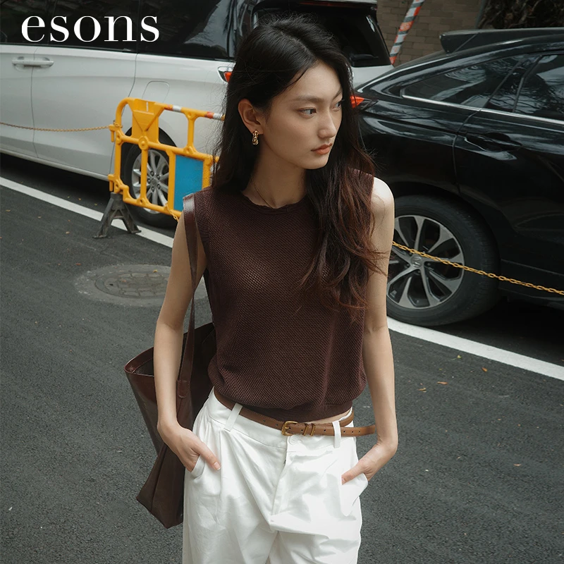 esons/爱城市【商场同款】女装圆领套头针织衫背心36583220