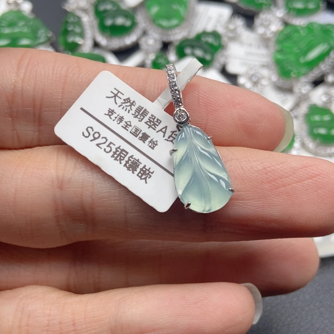 翡翠银S925镶嵌颈饰