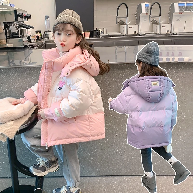 巴拉韩国女童加厚棉服新款女孩冬款面包服中大童冬季大童加厚棉服