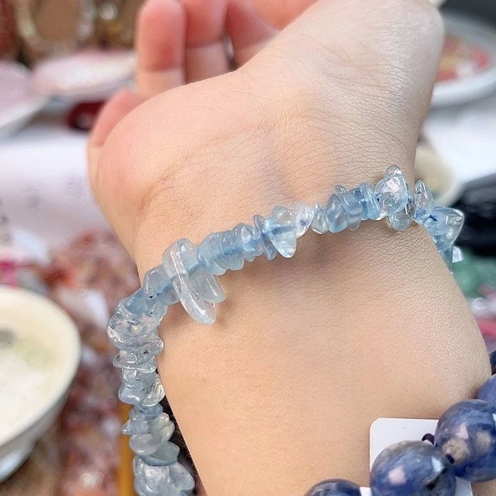 玛瑙/玉髓手链合金海蓝宝碎石
