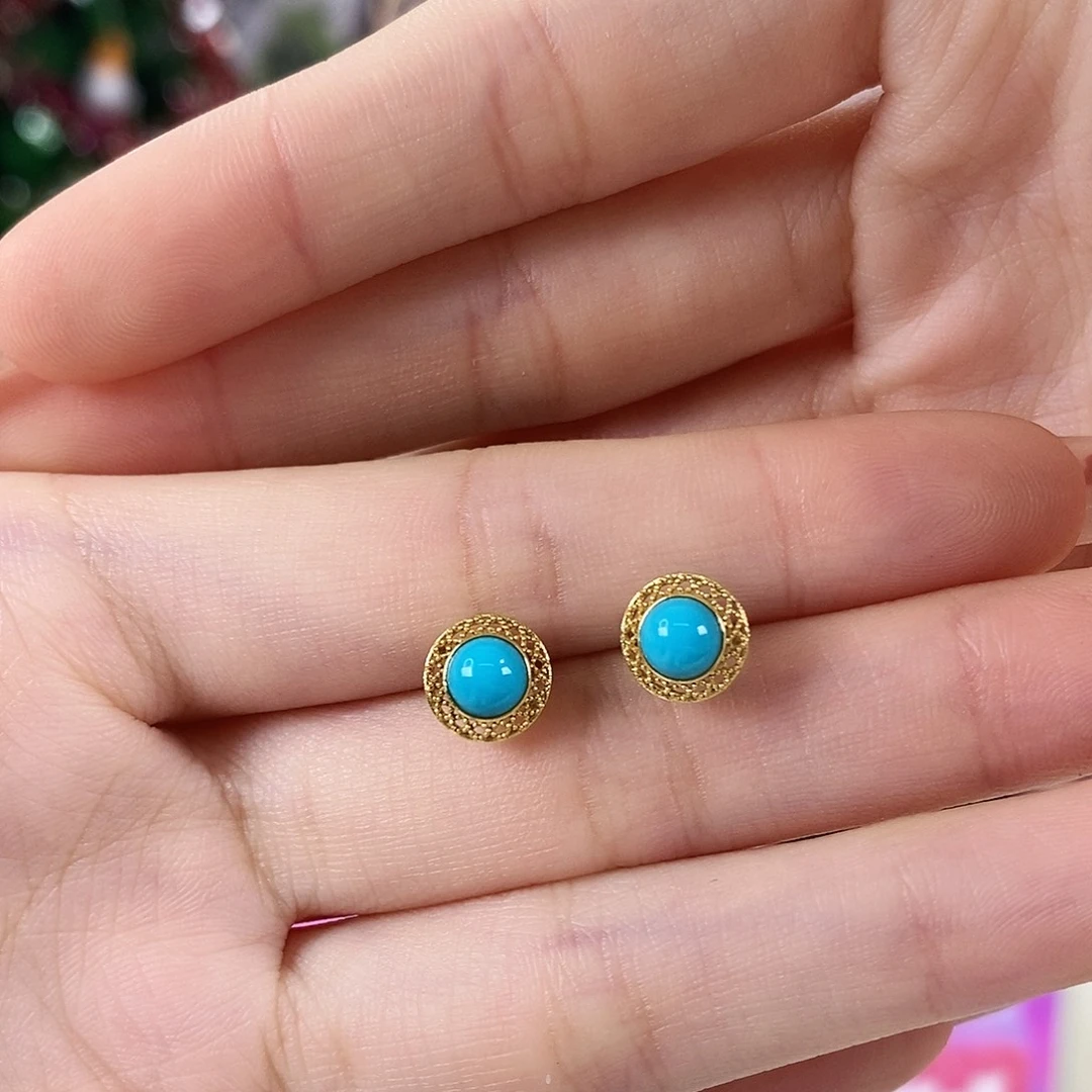 绿松石18K金镶嵌珠宝奇石