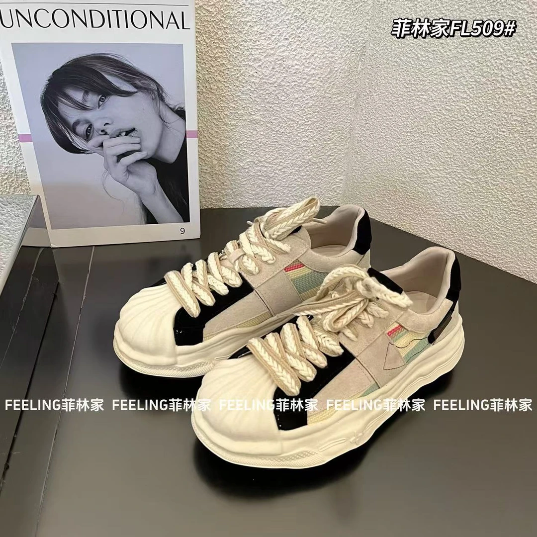 菲林家FL 509小众百搭贝壳头溶解鞋底厚3cm左右