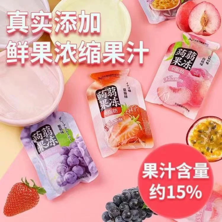 越感动蒟蒻果冻Q弹爽口夏天解馋网红休闲零食爽滑果味食用
