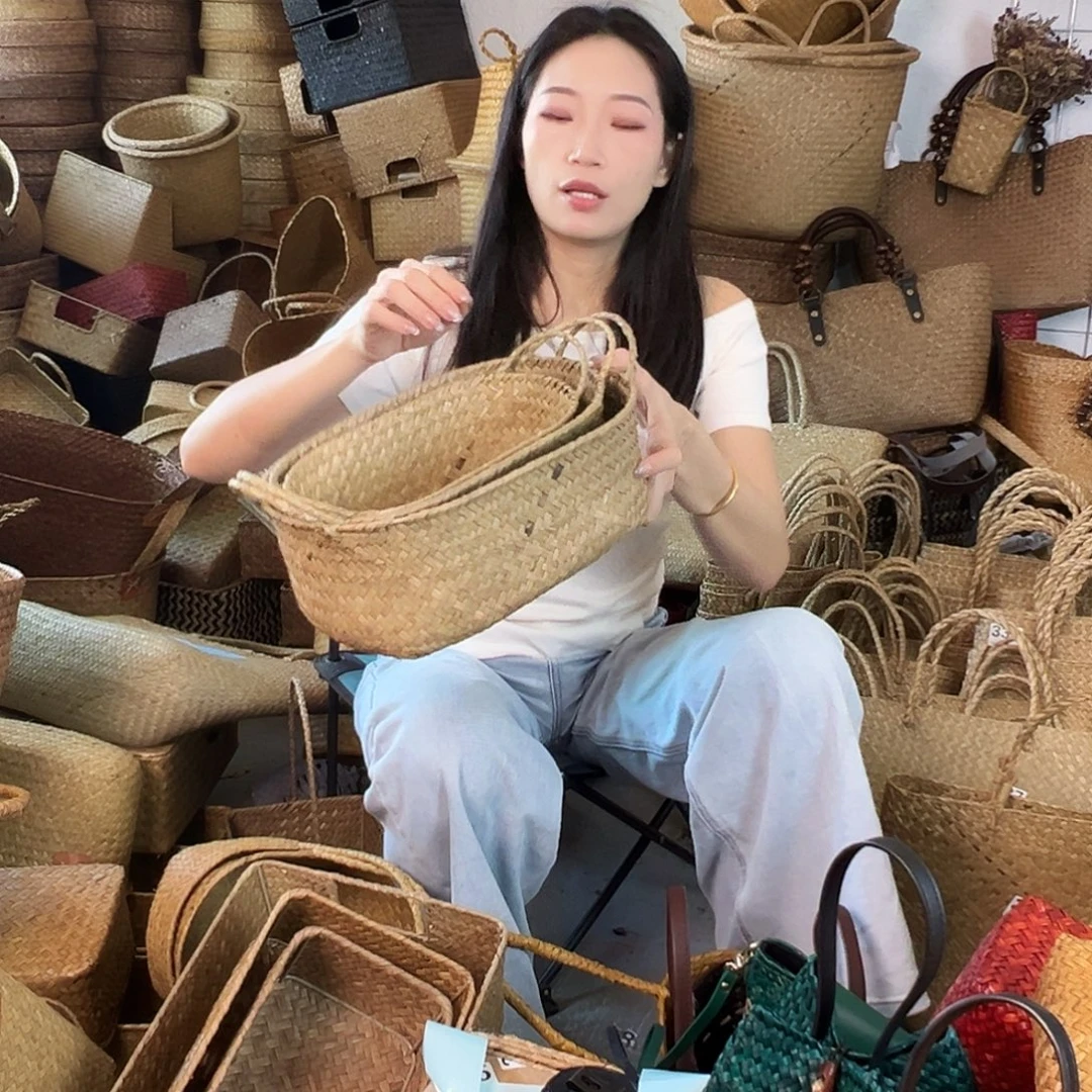 编织带草编包/草编收纳盒微瑕疵