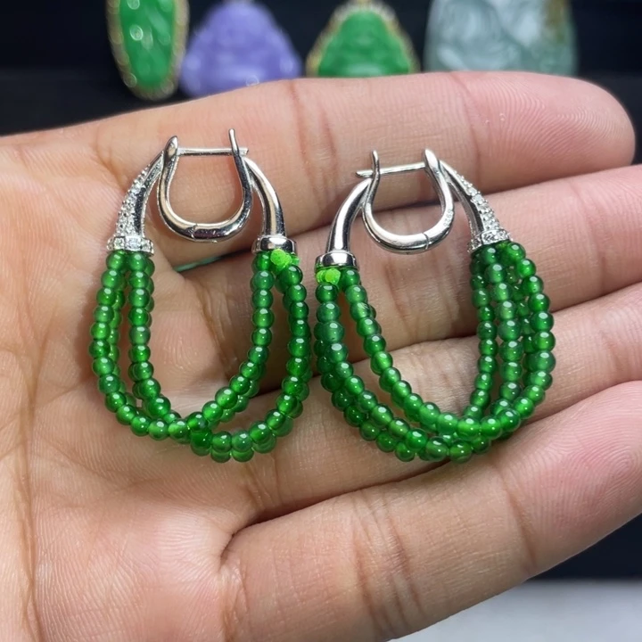 翡翠未镶嵌耳饰耳饰