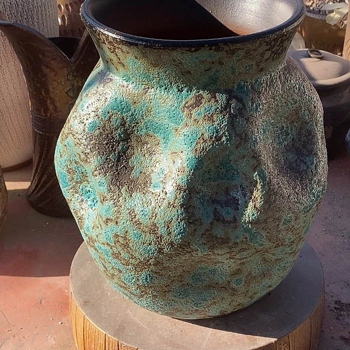 紫砂花盆口18.5高度28.5手工