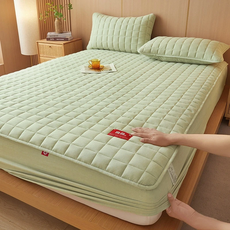 100棉床笠良品25款100%全棉加厚床垫保护套纯色席梦思水洗棉床罩