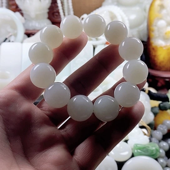 手链未镶嵌和田玉（白玉）