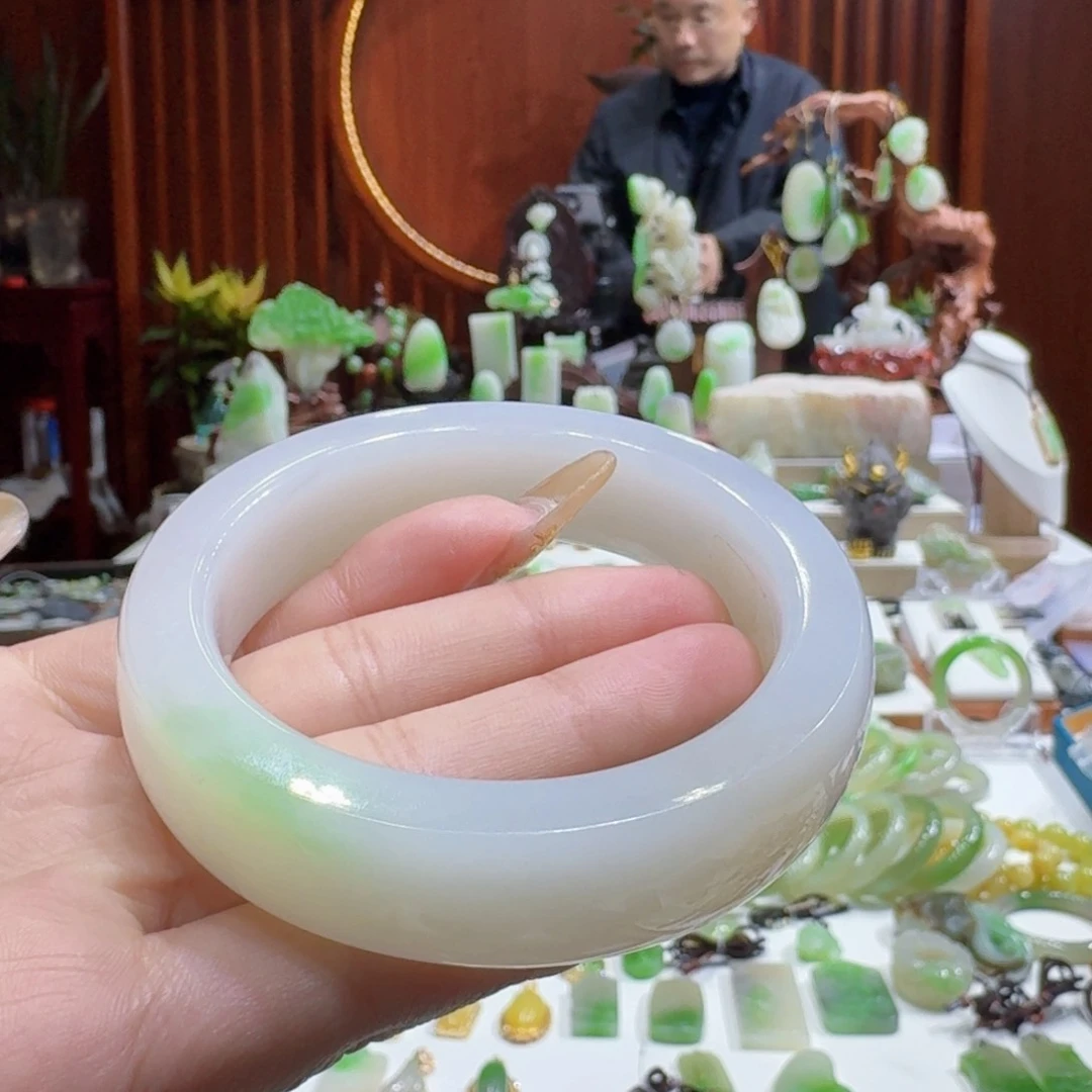 和田玉翠青四色58未镶嵌