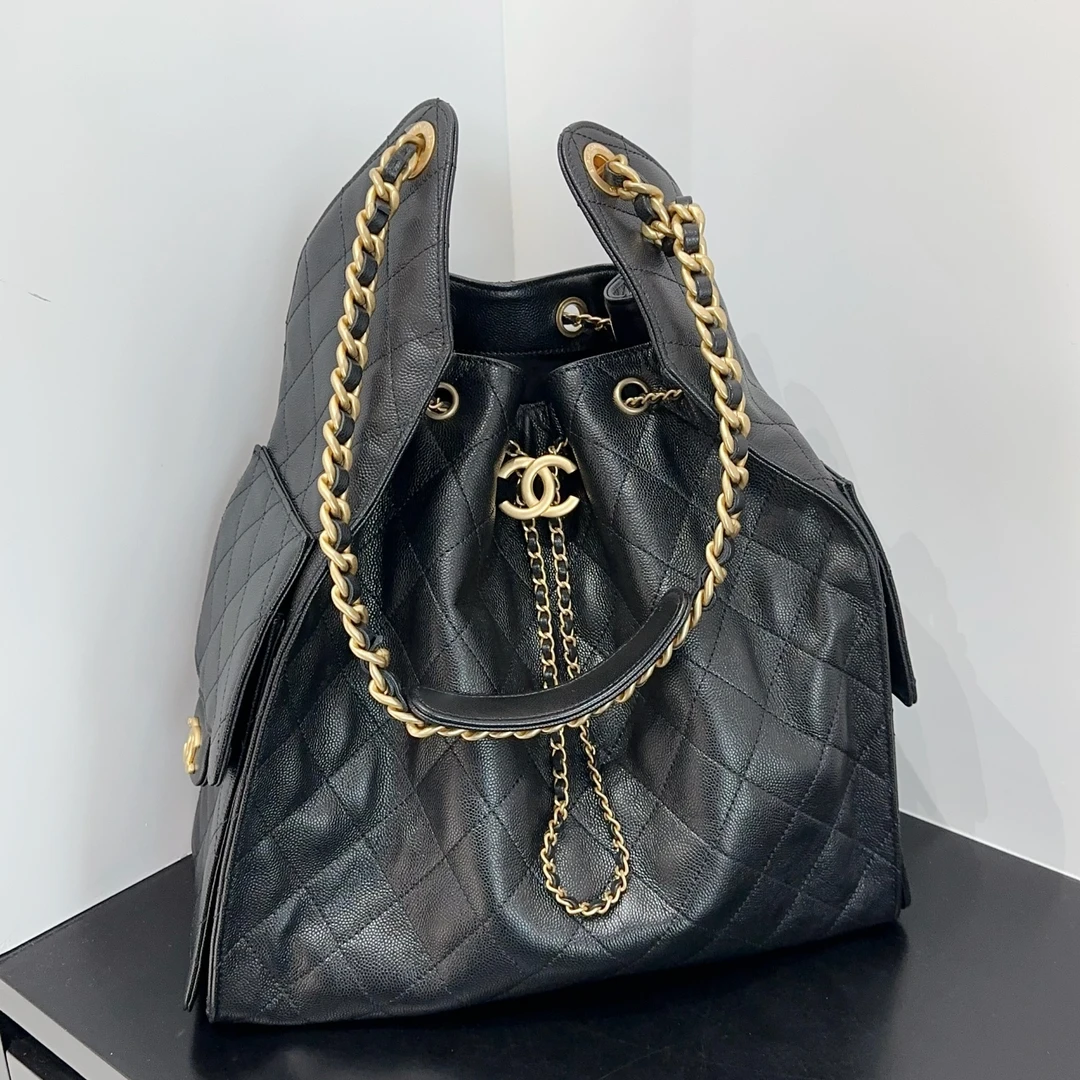 未使用 Chanel/香奈儿 25S荔枝皮25bag荔枝皮单肩hobo 中号【无盒】