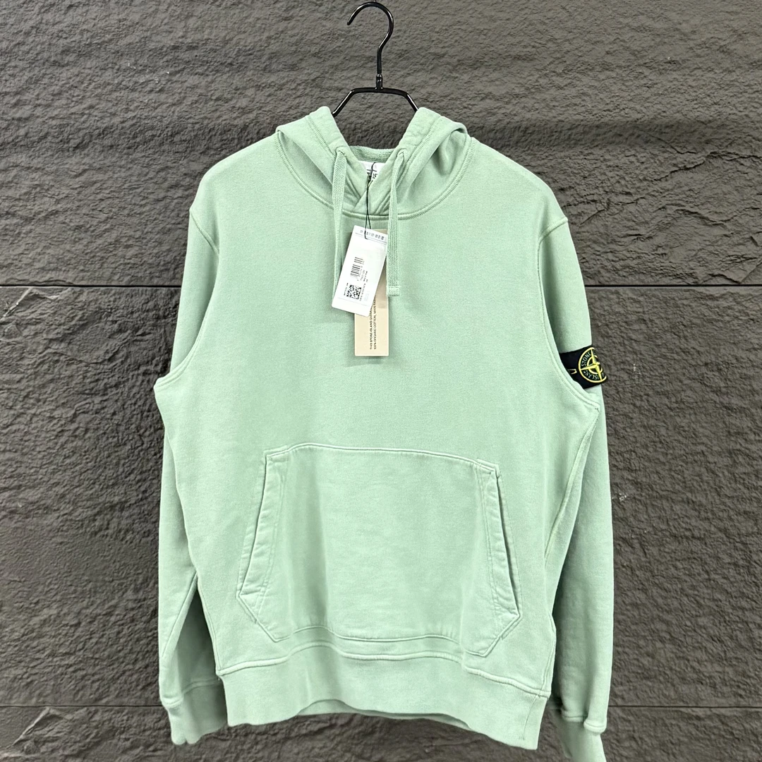 未使用 STONE ISLAND 石头岛绿色连帽卫衣 L码衣长75胸围112