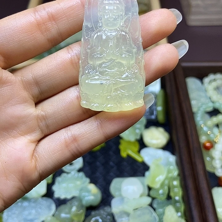 岫玉合金精品岫玉观音牌