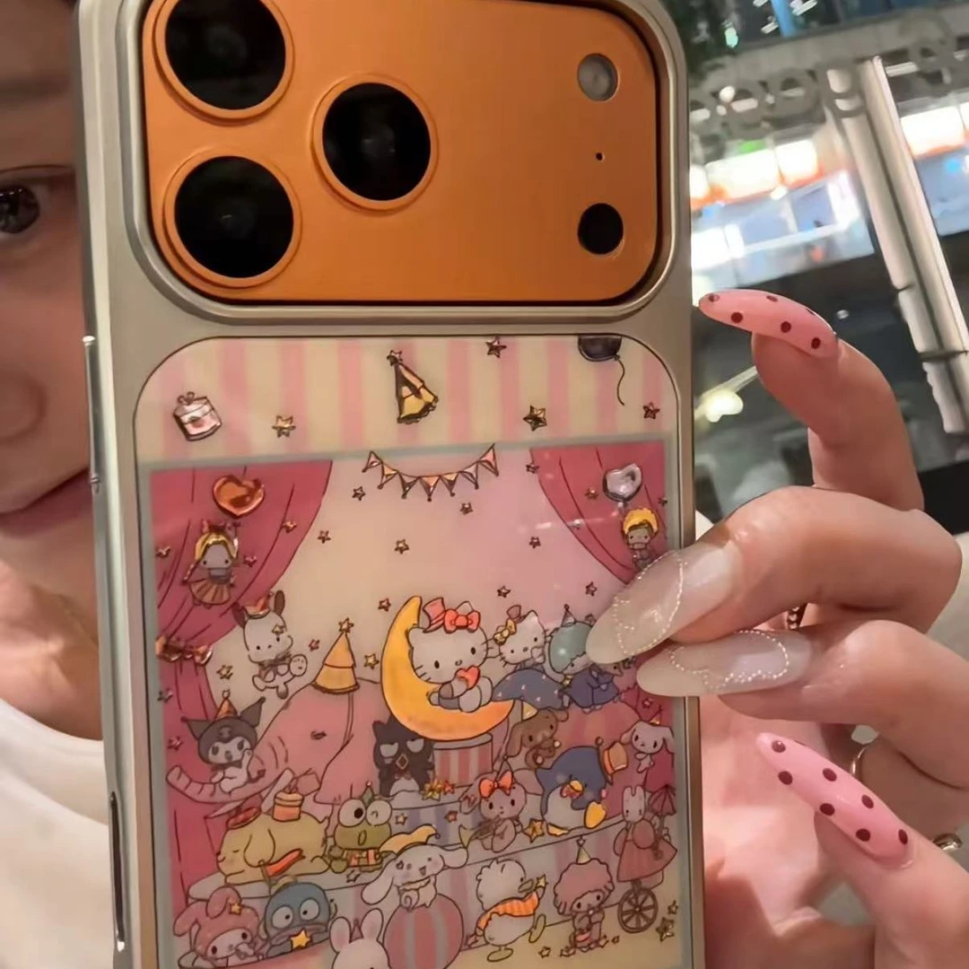 ZMGX小动物派对适用iPhone17/16电镀玻璃手机壳苹果15/14/13pro套