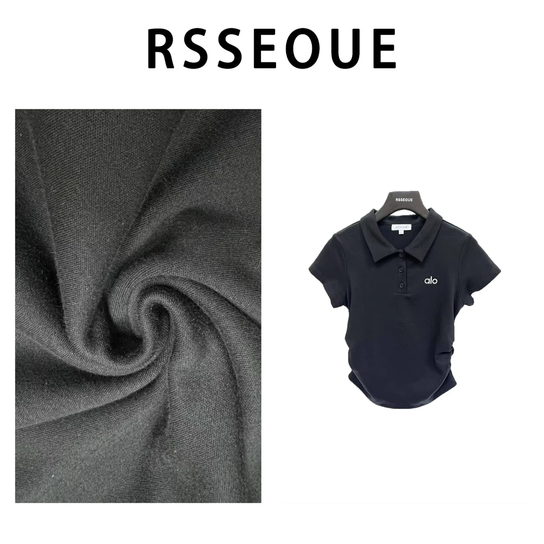 2025夏季新款翻领短袖T恤女刺绣字母设计感小众小个子上衣