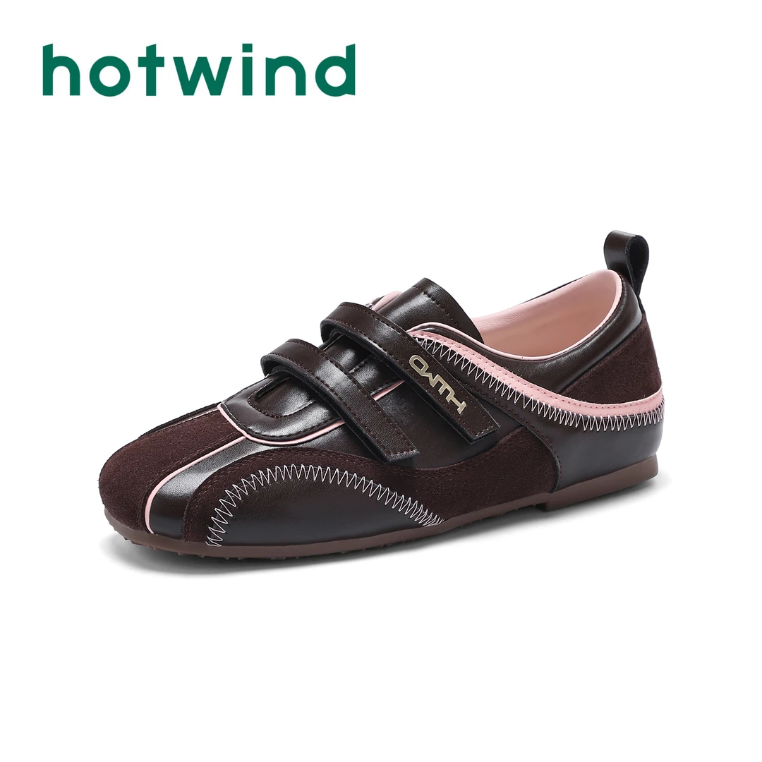 Hotwind/热风夏季2025新款薄底德训鞋魔术贴轻便穿搭舒适单鞋