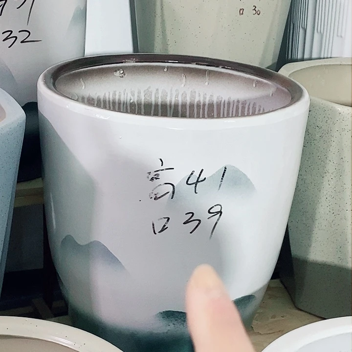 陶瓷陶瓷大花盆山水特大