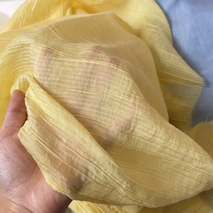 天丝（莱赛尔纤维）黄色树皮皱2米