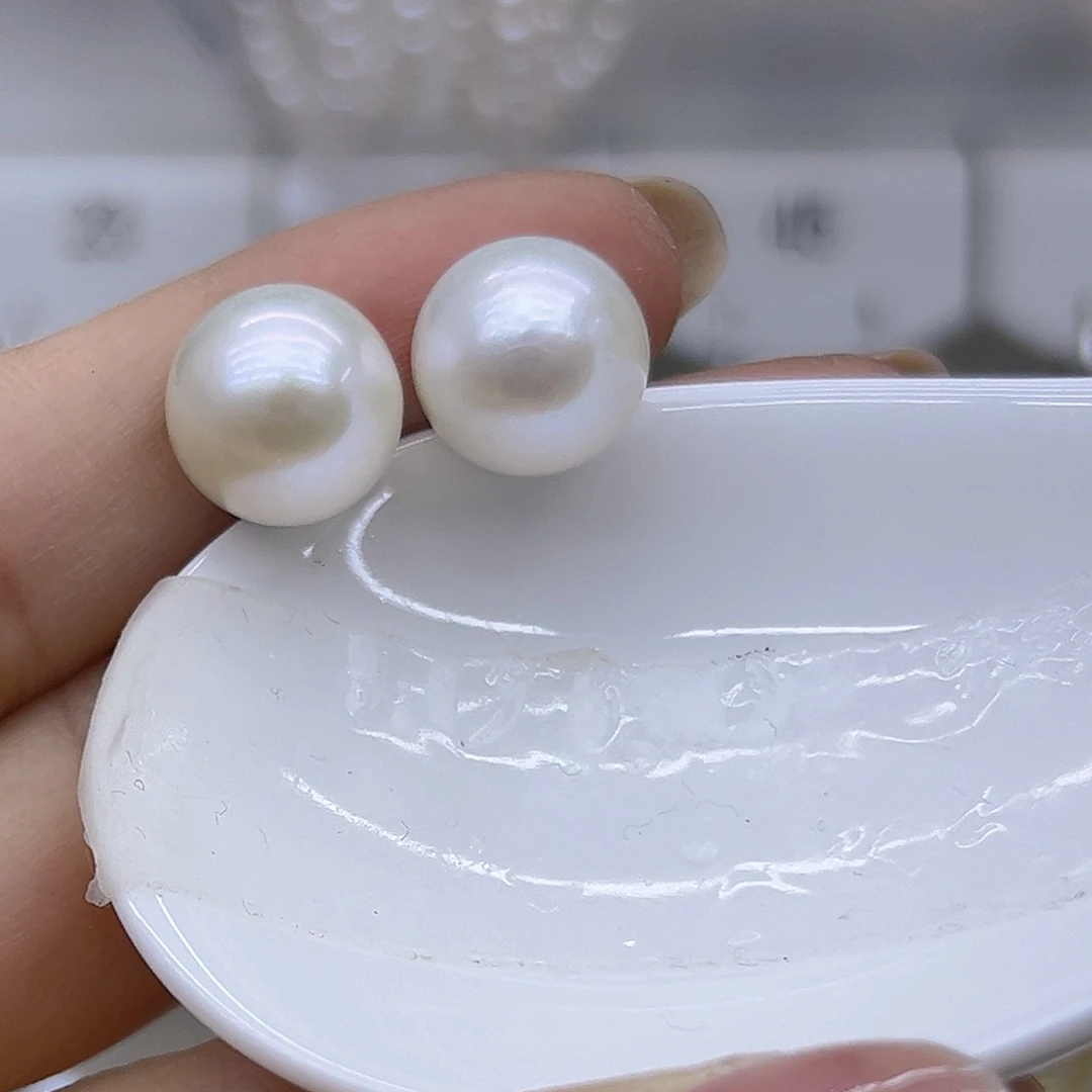 银S925镶嵌耳饰淡水珍珠