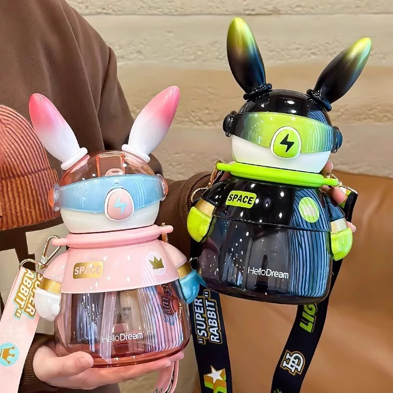 【小慧乱炸】二代闪电兔太空杯吸管耐热TRITAN大容量水杯1000ML