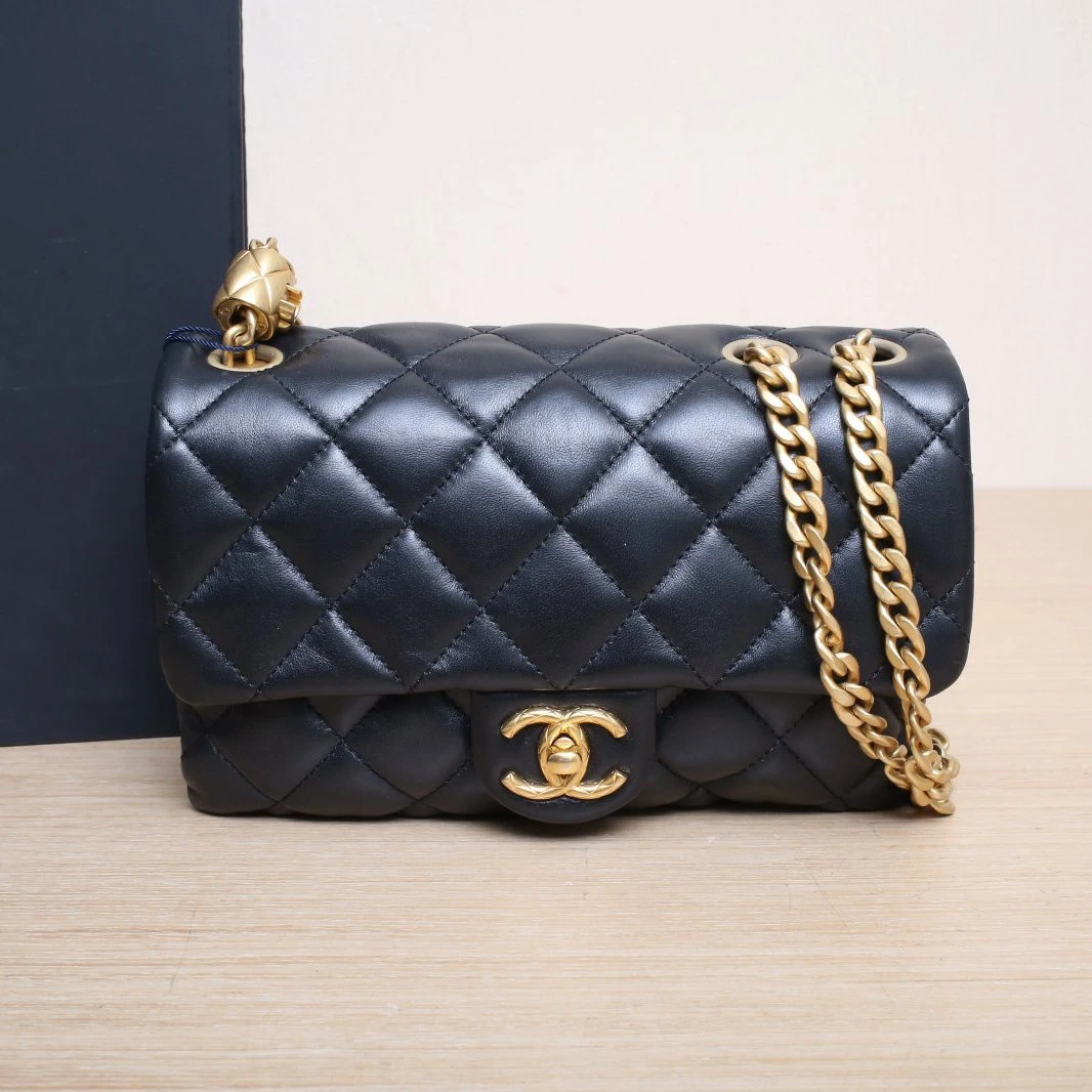 95新 Chanel/香奈儿 全21999 拆双双 22K 风琴包 黑色 芯片 金柱