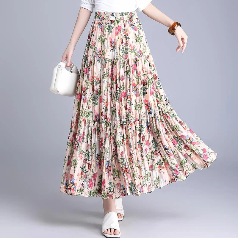 碎花半身裙女款爆款2025新款款高腰显瘦大摆裙垂感休闲裙长裙爆款