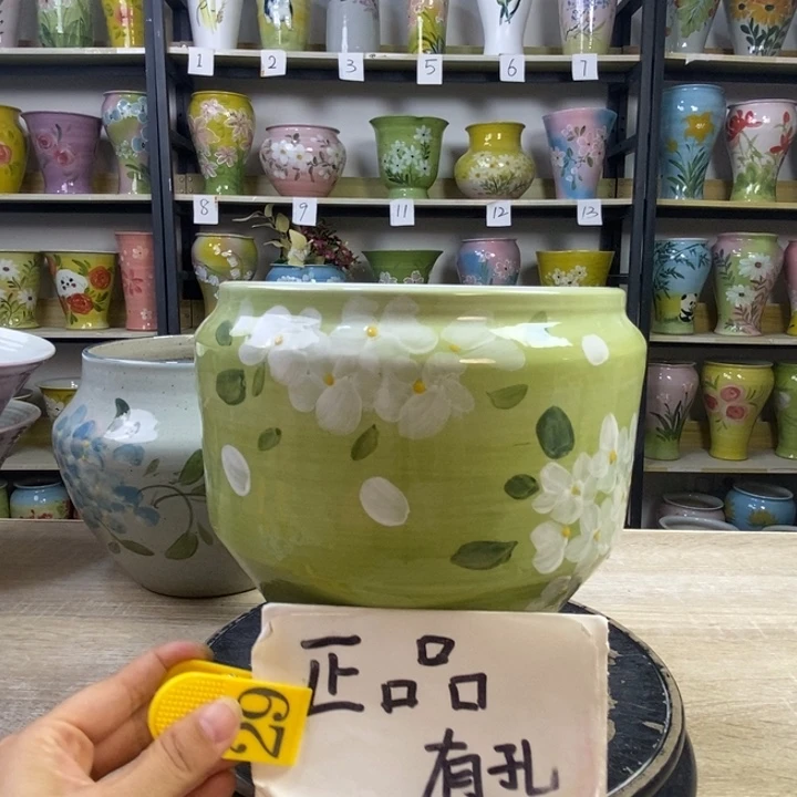 景德镇陶瓷手工手绘花盆