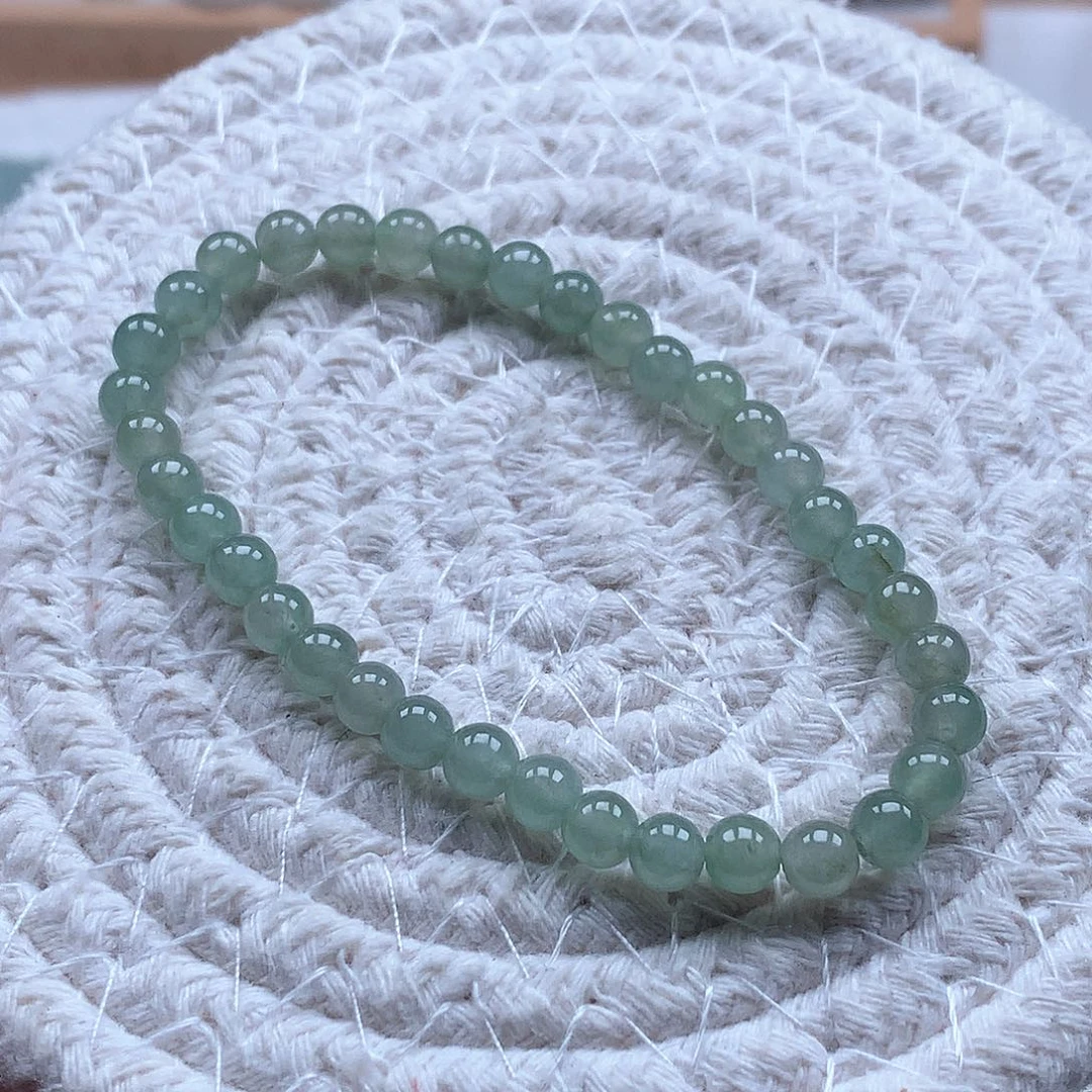 翡翠未镶嵌手串油青