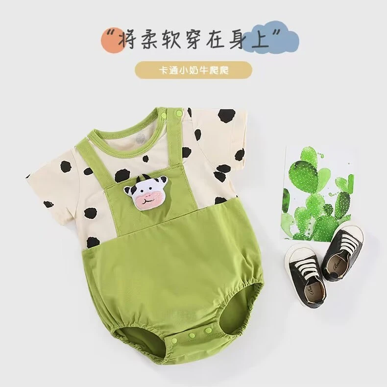 婴儿连体衣夏季新款男女宝宝三角包屁衣爬服新生儿衣服超萌外出服
