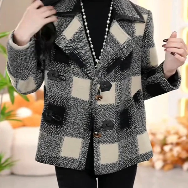 新款高端时尚洋气小香风毛呢外套JYSDHZ38 111088