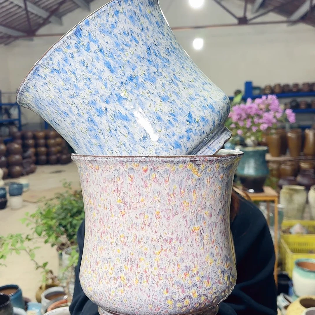 紫砂花盆高20口22