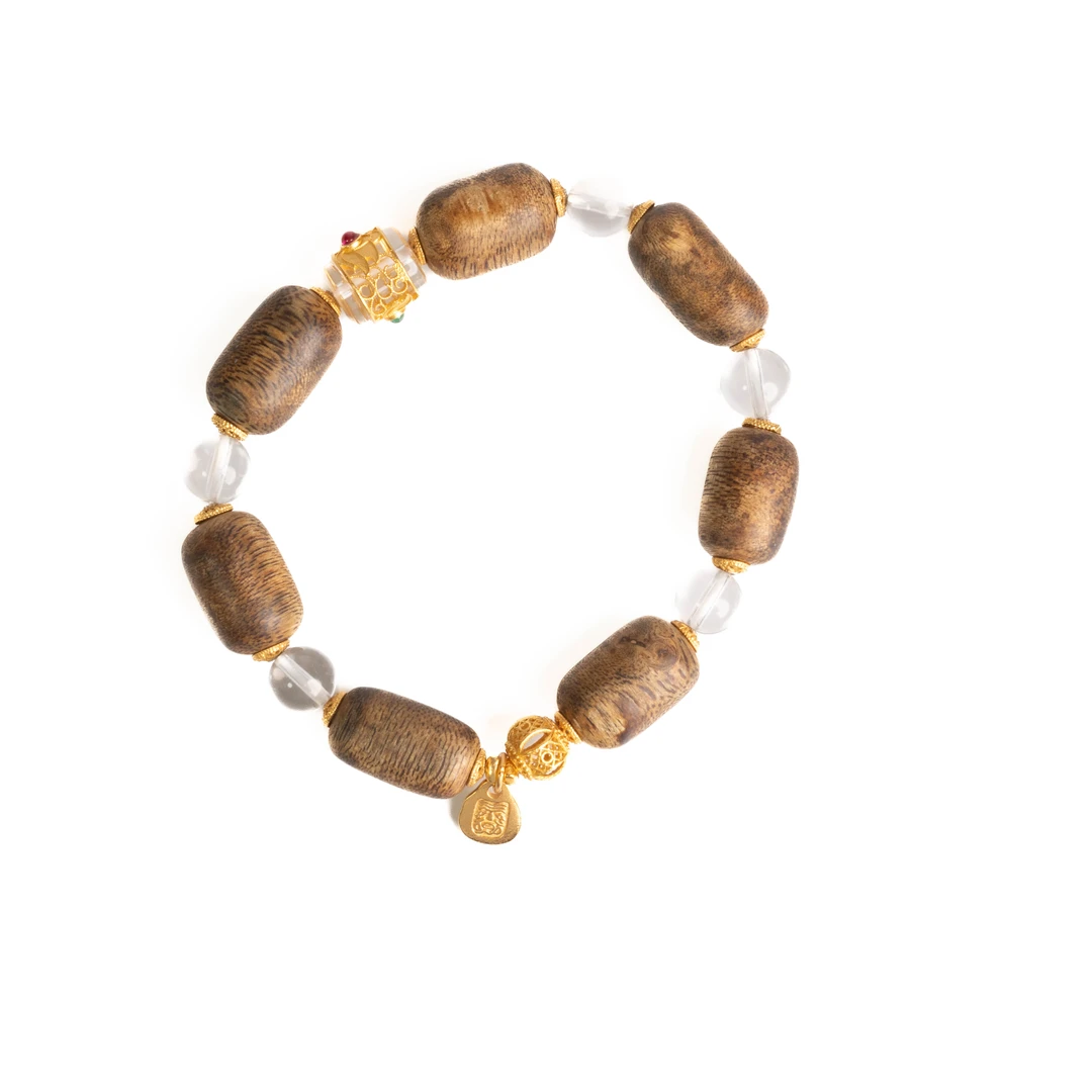 沉香【大D】绿棋手链/11x16MM