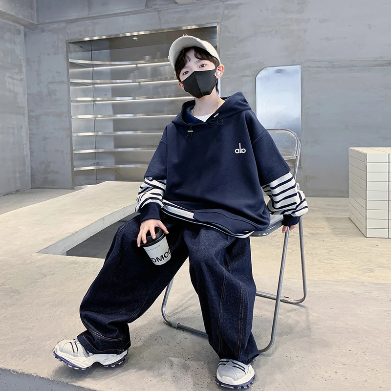 儿童装男童秋装卫衣套装2025新款春秋款大童运动秋季男孩帅气时髦