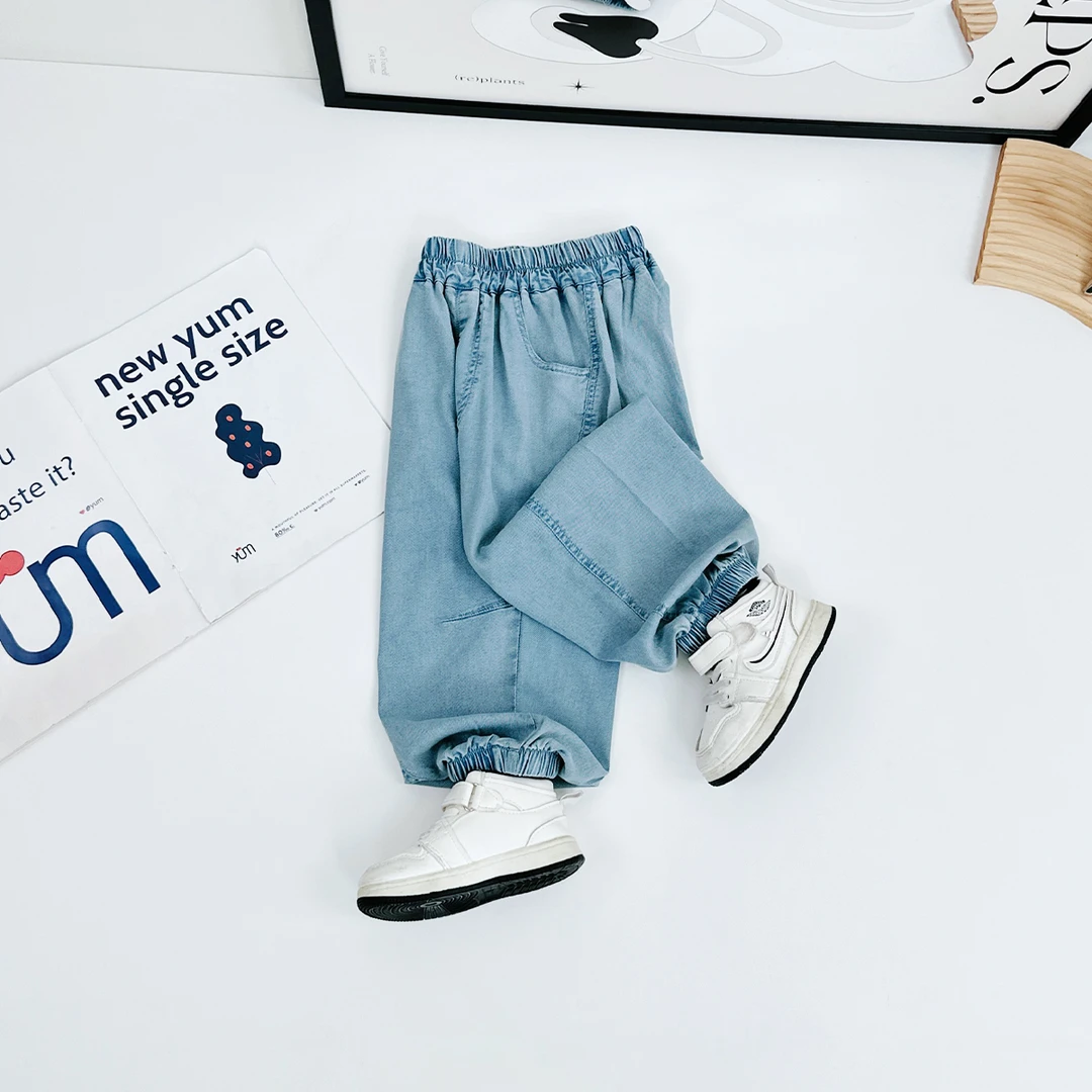 儿童薄款牛仔长裤夏季2025新款男童裤子洋气 QYDS711悠悠童话童装