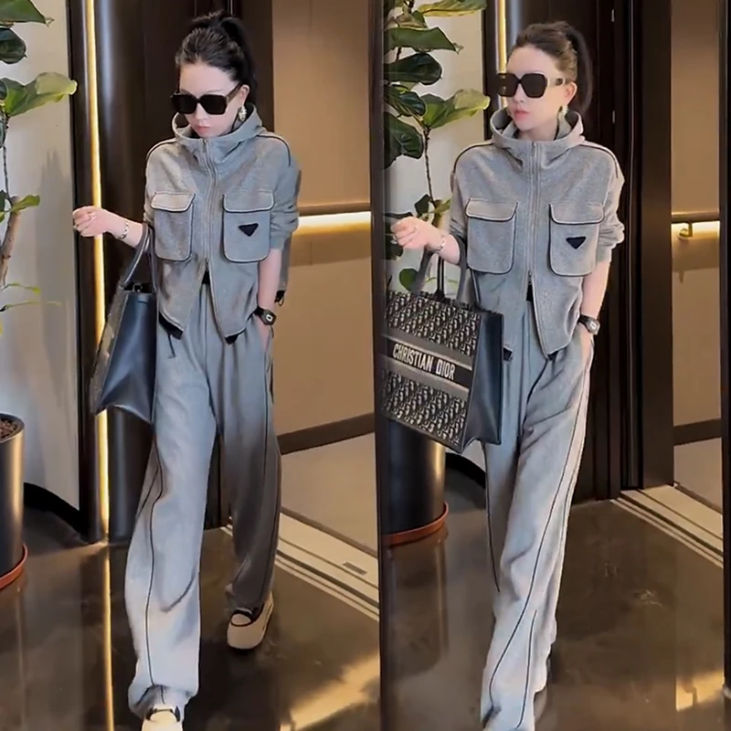 2025秋季新款时尚显瘦气质网红高档套装女高级百搭宽松大码两件套