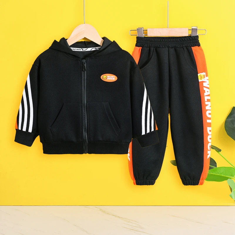 【昭昭】2025春季新款男女童加厚休闲时尚套装儿童运动套装4203-1