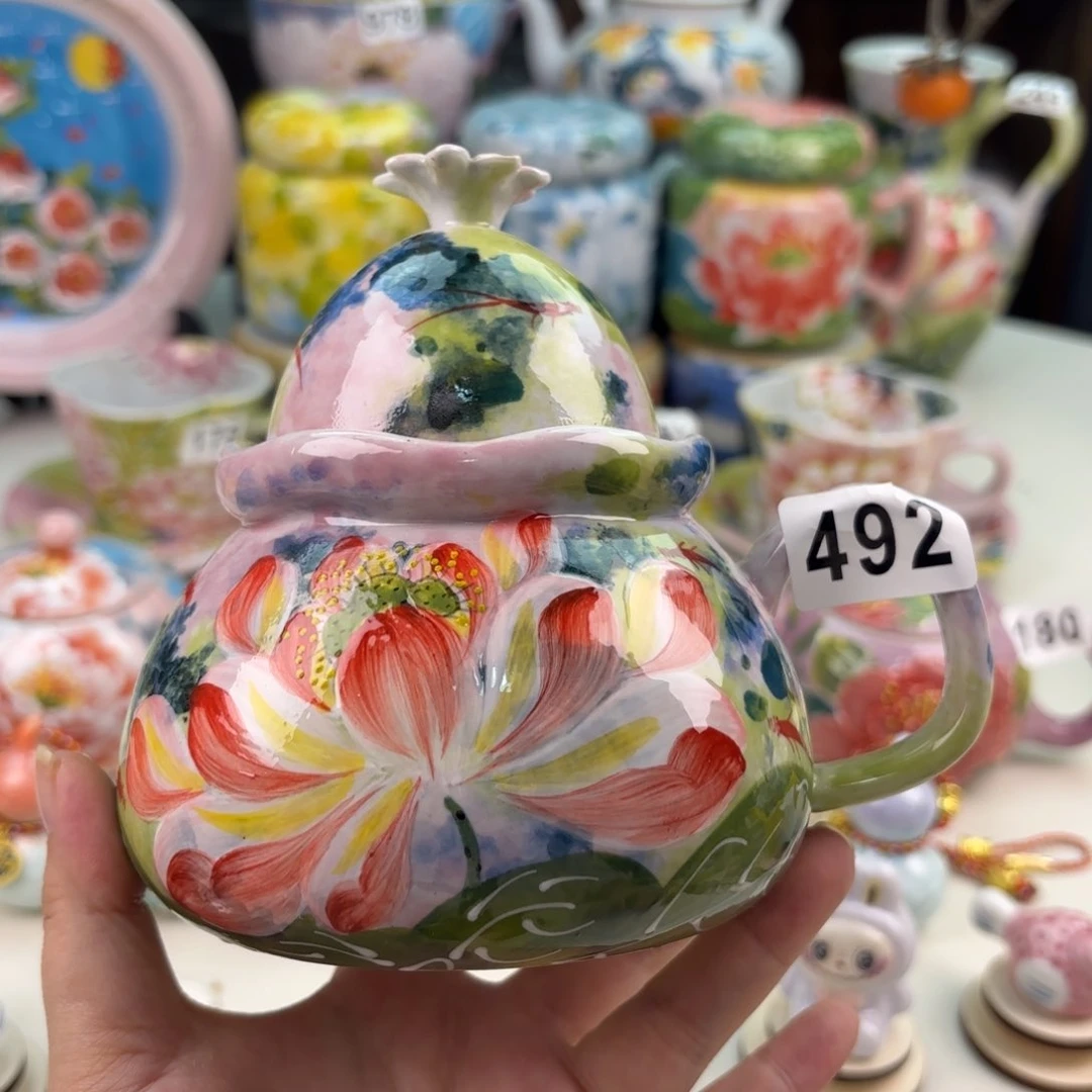 景德镇手绘高温釉下彩陶瓷茶具