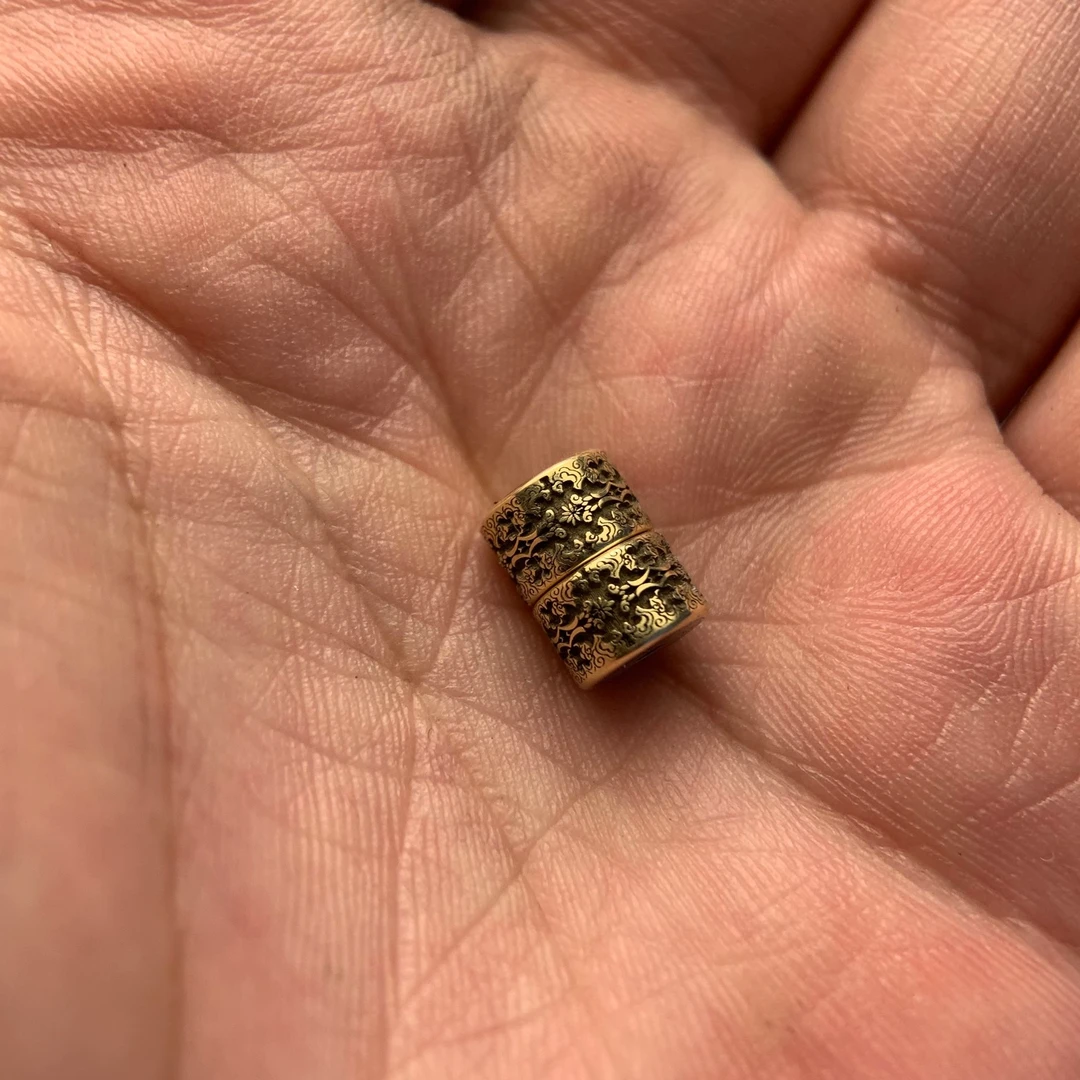 镀18K雕刻金色祥云文玩磁吸扣连接扣头手链隔珠一款多用diy配饰