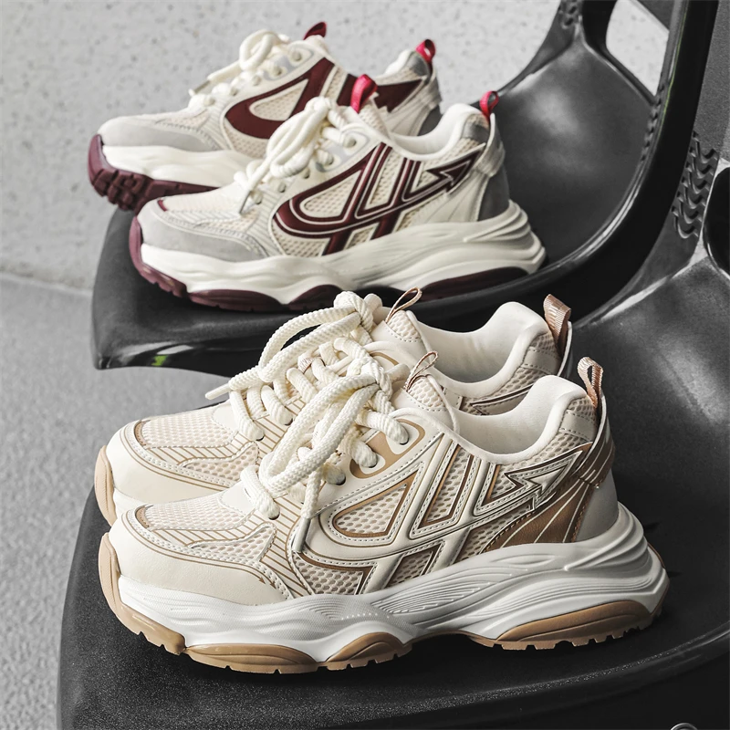 老爹鞋2025春夏季新款男鞋潮流透气百搭休闲学生厚底增高潮鞋子男