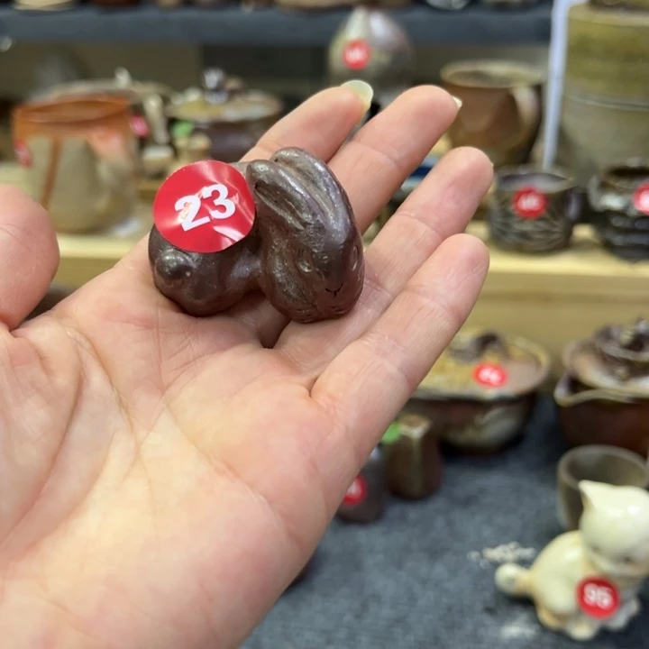 备前陶吉窑兔子茶具