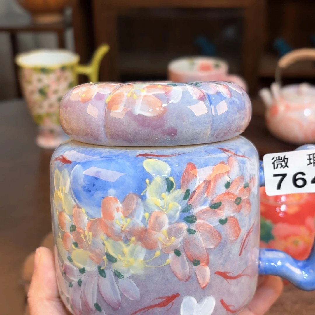 景德镇手绘高温釉下彩陶瓷茶具