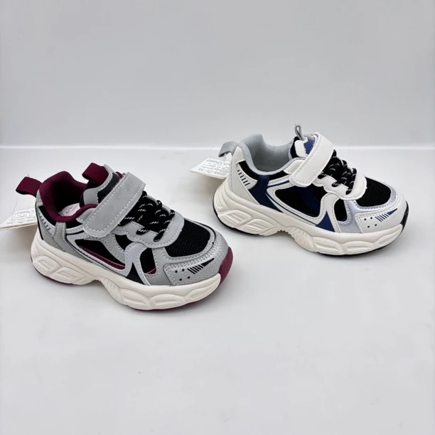 春季新款儿童网面双网透气男童女童超轻潮款时尚魔术贴运动鞋8895